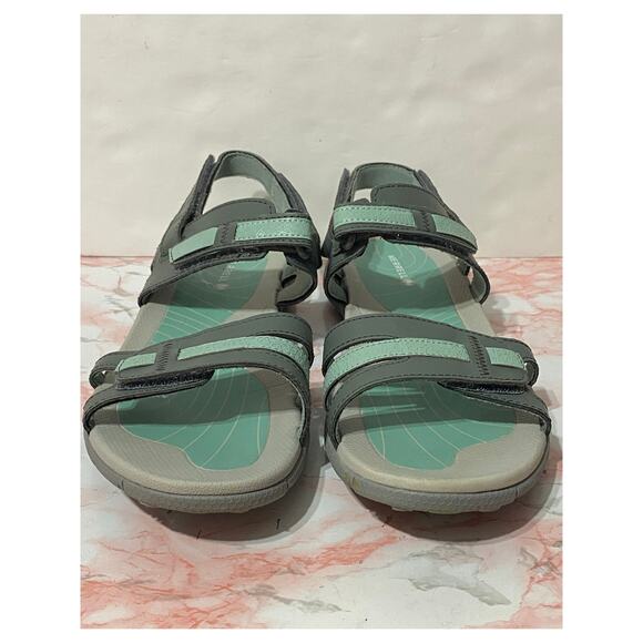 MERRELL Women's Sedona Sandals Blue Surf Gray Green Size 10 Comfort Sport Shoe - Picture 4 of 7